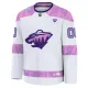 Fanatics Minnesota Wild Pelipaita 2024-2025 Hockey Fights Cancer Practice Valkoinen ( Omalla Nimellä )