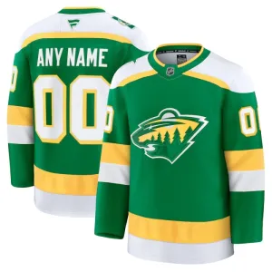 Fanatics Minnesota Wild Pelipaita 2024-2025 Kolmos Premium Vihreä ( Omalla Nimellä )