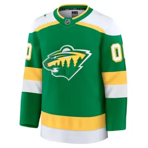 Fanatics Minnesota Wild Pelipaita 2024-2025 Kolmos Premium Vihreä ( Omalla Nimellä )