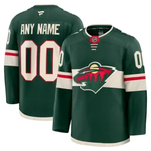 Fanatics Minnesota Wild Pelipaita 2024-2025 Koti Premium Vihreä ( Omalla Nimellä )