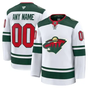 Fanatics Minnesota Wild Pelipaita 2024-2025 Vieras Premium Valkoinen ( Omalla Nimellä )