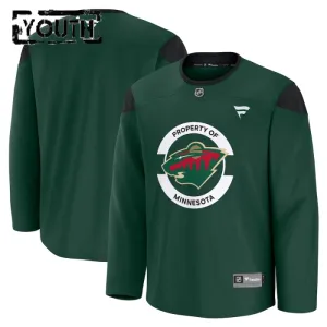 Fanatics Minnesota Wild Team Lasten Pelipaita 2024-2025 Practice Vihreä ( Omalla Nimellä )