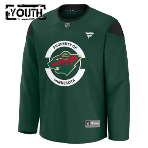 Fanatics Minnesota Wild Team Lasten Pelipaita 2024-2025 Practice Vihreä ( Omalla Nimellä )