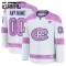 Fanatics Montreal Canadiens Lasten Pelipaita 2024-2025 Hockey Fights Cancer Practice Valkoinen ( Omalla Nimellä )
