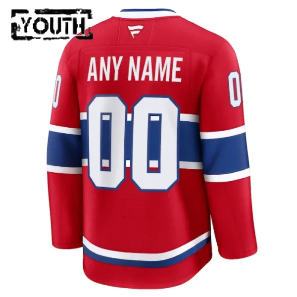 Fanatics Montreal Canadiens Lasten Pelipaita 2024-2025 Koti Premium Punainen ( Omalla Nimellä )