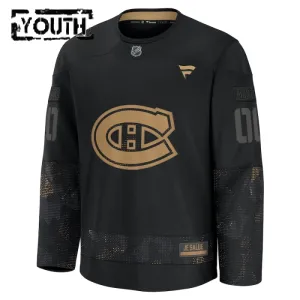 Fanatics Montreal Canadiens Lasten Pelipaita 2024-2025 Military Appreciation Practice Musta ( Omalla Nimellä )