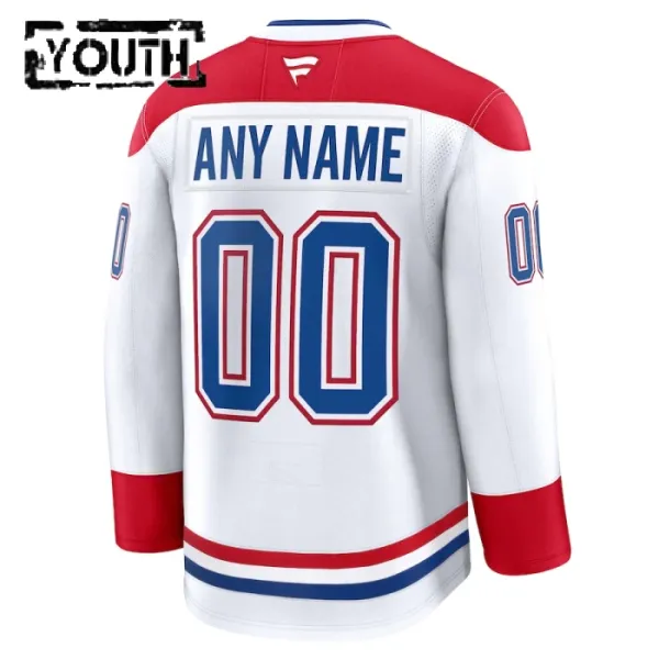 Fanatics Montreal Canadiens Lasten Pelipaita 2024-2025 Vieras Premium Valkoinen ( Omalla Nimellä )