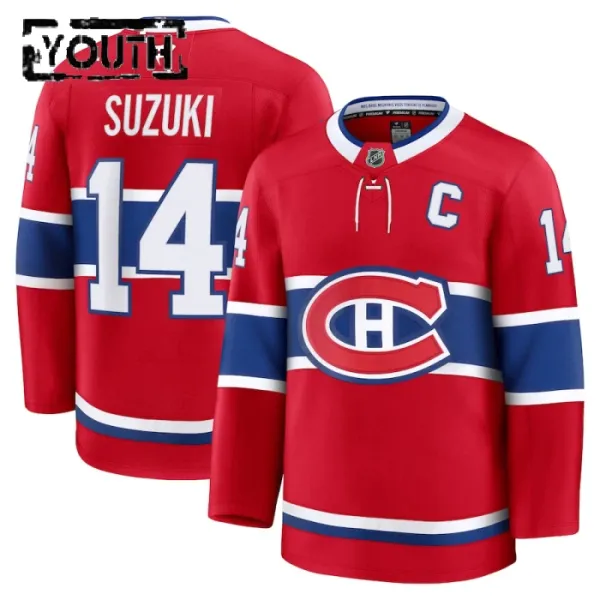 Fanatics Montreal Canadiens Nick Suzuki Lasten Pelipaita 2024-2025 Koti Premium Punainen Fanatics Montreal Canadiens Nick Suzuki Lasten Pelipaita 2024-2025 Koti Premium Punainen