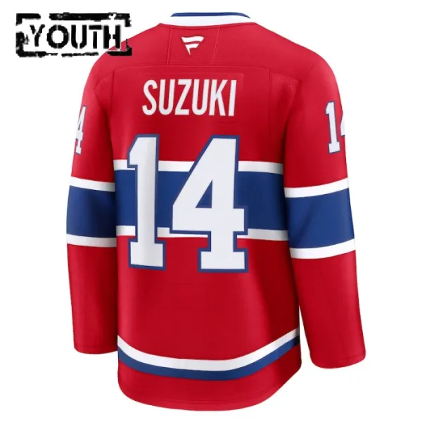 Fanatics Montreal Canadiens Nick Suzuki Lasten Pelipaita 2024-2025 Koti Premium Punainen