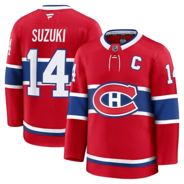Fanatics Montreal Canadiens Nick Suzuki Pelipaita 2024-2025 Koti Premium Punainen Fanatics Montreal Canadiens Nick Suzuki Pelipaita 2024-2025 Koti Premium Punainen