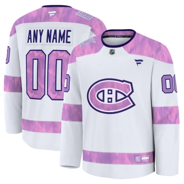 Fanatics Montreal Canadiens Pelipaita 2024-2025 Hockey Fights Cancer Practice Valkoinen ( Omalla Nimellä ) Fanatics Montreal Canadiens Pelipaita 2024-2025 Hockey Fights Cancer Practice Valkoinen ( Omalla Nimellä )
