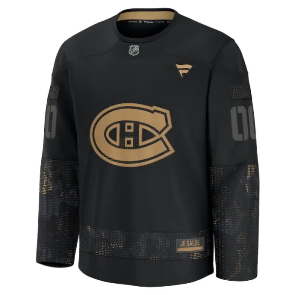 Fanatics Montreal Canadiens Pelipaita 2024-2025 Military Appreciation Practice Musta ( Omalla Nimellä )