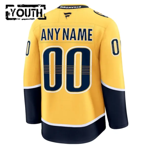 Fanatics Nashville Predators Lasten Pelipaita 2024-2025 Koti Premium Keltainen ( Omalla Nimellä )