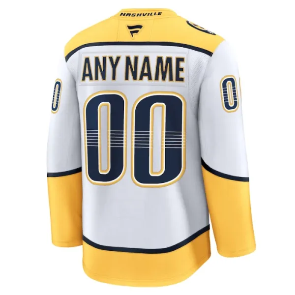Fanatics Nashville Predators Pelipaita 2024-2025 Vieras Premium Valkoinen ( Omalla Nimellä )