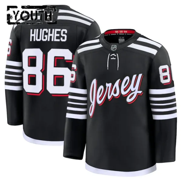 Fanatics New Jersey Devils Jack Hughes Lasten Pelipaita 2024-2025 Kolmos Premium Musta Fanatics New Jersey Devils Jack Hughes Lasten Pelipaita 2024-2025 Kolmos Premium Musta