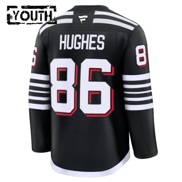 Fanatics New Jersey Devils Jack Hughes Lasten Pelipaita 2024-2025 Kolmos Premium Musta