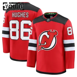 Fanatics New Jersey Devils Jack Hughes Lasten Pelipaita 2024-2025 Koti Premium Punainen