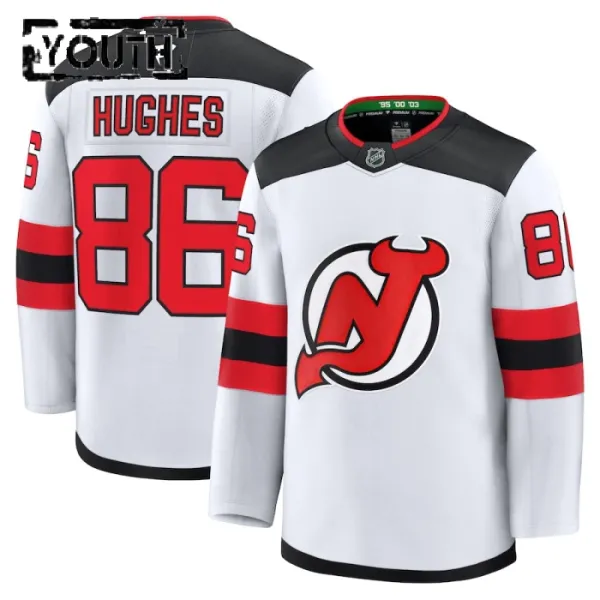 Fanatics New Jersey Devils Jack Hughes Lasten Pelipaita 2024-2025 Vieras Premium Valkoinen Fanatics New Jersey Devils Jack Hughes Lasten Pelipaita 2024-2025 Vieras Premium Valkoinen