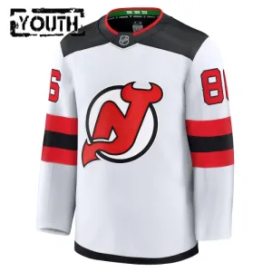 Fanatics New Jersey Devils Jack Hughes Lasten Pelipaita 2024-2025 Vieras Premium Valkoinen