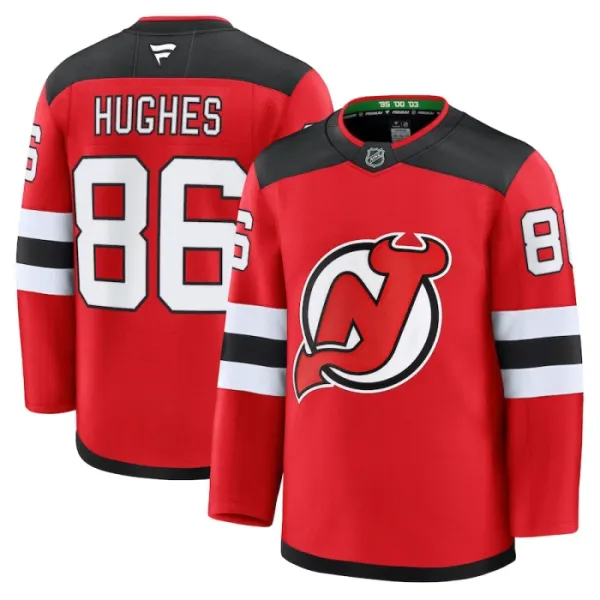 Fanatics New Jersey Devils Jack Hughes Pelipaita 2024-2025 Koti Premium Punainen Fanatics New Jersey Devils Jack Hughes Pelipaita 2024-2025 Koti Premium Punainen
