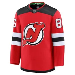 Fanatics New Jersey Devils Jack Hughes Pelipaita 2024-2025 Koti Premium Punainen