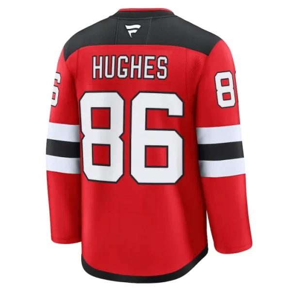 Fanatics New Jersey Devils Jack Hughes Pelipaita 2024-2025 Koti Premium Punainen