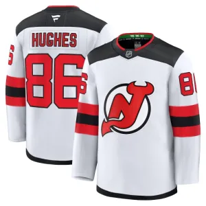 Fanatics New Jersey Devils Jack Hughes Pelipaita 2024-2025 Vieras Premium Valkoinen
