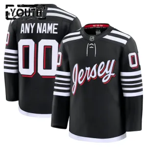 Fanatics New Jersey Devils Lasten Pelipaita 2024-2025 Kolmos Premium Musta ( Omalla Nimellä )
