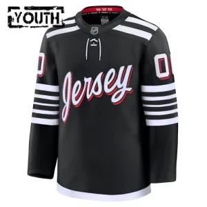 Fanatics New Jersey Devils Lasten Pelipaita 2024-2025 Kolmos Premium Musta ( Omalla Nimellä )
