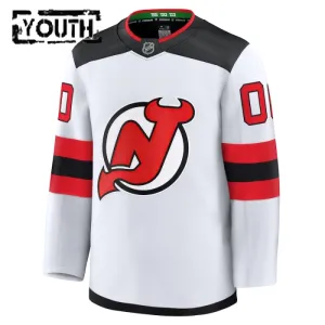 Fanatics New Jersey Devils Lasten Pelipaita 2024-2025 Vieras Premium Valkoinen ( Omalla Nimellä )
