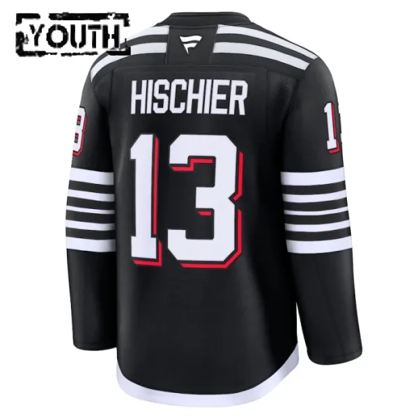 Fanatics New Jersey Devils Nico Hischier Lasten Pelipaita 2024-2025 Kolmos Premium Musta
