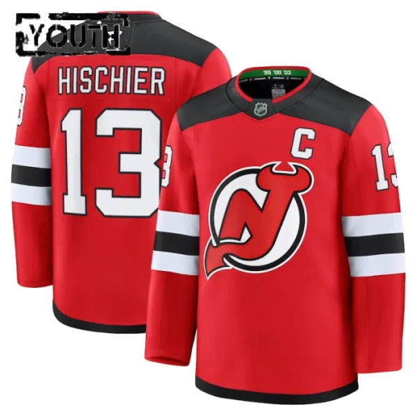 Fanatics New Jersey Devils Nico Hischier Lasten Pelipaita 2024-2025 Koti Premium Punainen Fanatics New Jersey Devils Nico Hischier Lasten Pelipaita 2024-2025 Koti Premium Punainen