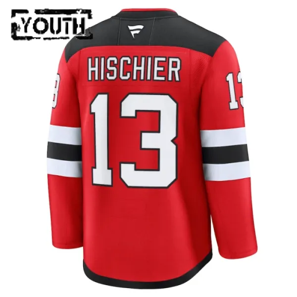 Fanatics New Jersey Devils Nico Hischier Lasten Pelipaita 2024-2025 Koti Premium Punainen