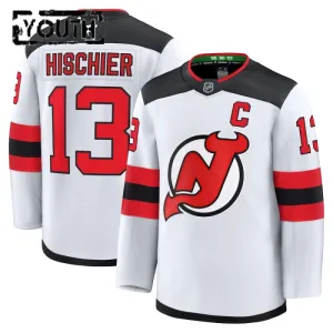 Fanatics New Jersey Devils Nico Hischier Lasten Pelipaita 2024-2025 Vieras Premium Valkoinen
