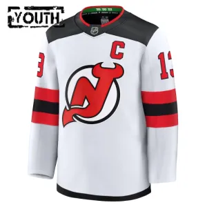 Fanatics New Jersey Devils Nico Hischier Lasten Pelipaita 2024-2025 Vieras Premium Valkoinen