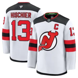 Fanatics New Jersey Devils Nico Hischier Pelipaita 2024-2025 Vieras Premium Valkoinen