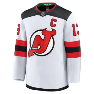 Fanatics New Jersey Devils Nico Hischier Pelipaita 2024-2025 Vieras Premium Valkoinen