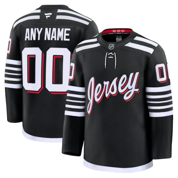 Fanatics New Jersey Devils Pelipaita 2024-2025 Kolmos Premium Musta ( Omalla Nimellä ) Fanatics New Jersey Devils Pelipaita 2024-2025 Kolmos Premium Musta ( Omalla Nimellä )