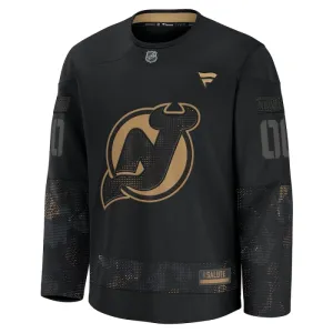 Fanatics New Jersey Devils Pelipaita 2024-2025 Military Appreciation Practice Musta ( Omalla Nimellä )