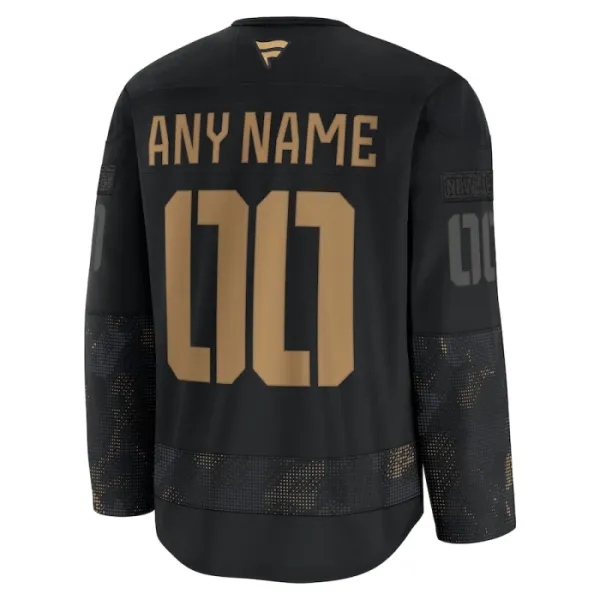 Fanatics New Jersey Devils Pelipaita 2024-2025 Military Appreciation Practice Musta ( Omalla Nimellä )