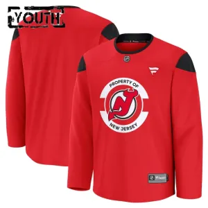 Fanatics New Jersey Devils Team Lasten Pelipaita 2024-2025 Practice Punainen ( Omalla Nimellä )