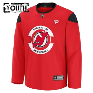 Fanatics New Jersey Devils Team Lasten Pelipaita 2024-2025 Practice Punainen ( Omalla Nimellä )