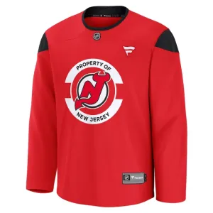 Fanatics New Jersey Devils Team Pelipaita 2024-2025 Practice Punainen ( Omalla Nimellä )