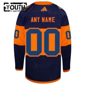 Adidas New York Islanders Lasten Pelipaita 2024 Premium Stadium Series Navy ( Omalla Nimellä )
