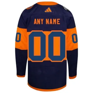 Adidas New York Islanders Pelipaita 2024 Premium Stadium Series Navy ( Omalla Nimellä )