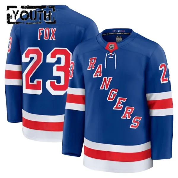 Fanatics New York Rangers Adam Fox Lasten Pelipaita 2024-2025 Koti Premium Sininen Fanatics New York Rangers Adam Fox Lasten Pelipaita 2024-2025 Koti Premium Sininen