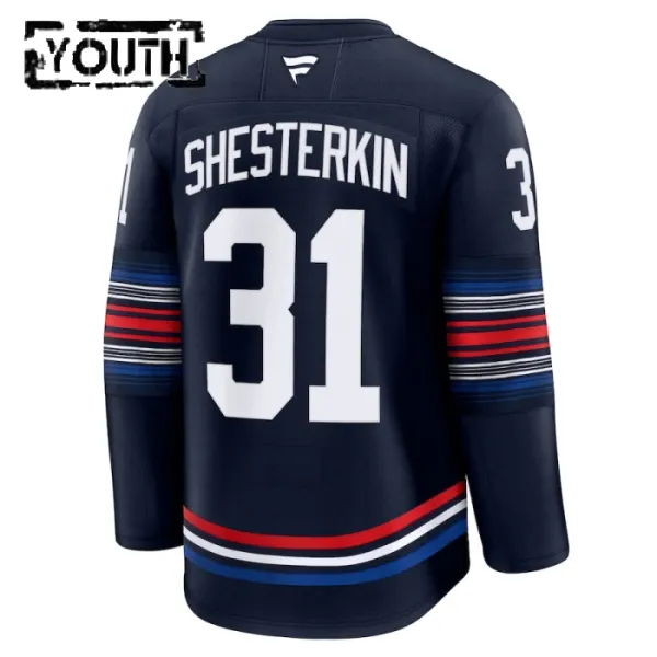 Fanatics New York Rangers Igor Shesterkin Lasten Pelipaita 2024-2025 Kolmos Premium Navy