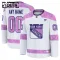 Fanatics New York Rangers Lasten Pelipaita 2024-2025 Hockey Fights Cancer Practice Valkoinen ( Omalla Nimellä )