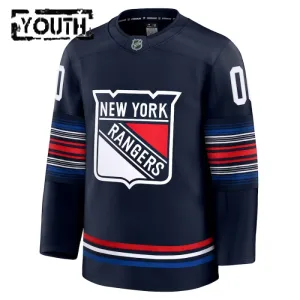 Fanatics New York Rangers Lasten Pelipaita 2024-2025 Kolmos Premium Navy ( Omalla Nimellä )