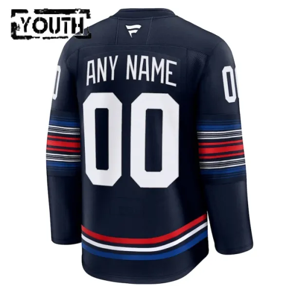 Fanatics New York Rangers Lasten Pelipaita 2024-2025 Kolmos Premium Navy ( Omalla Nimellä )